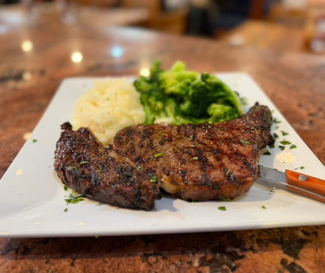 12 Oz Grass Fed Angus Ribeye Steak.